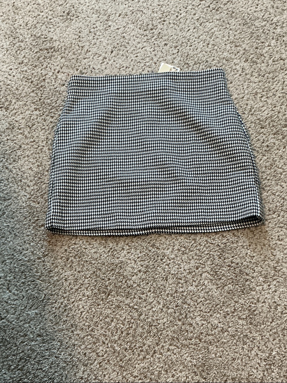 Black and White Houndstooth Mini Skirt
